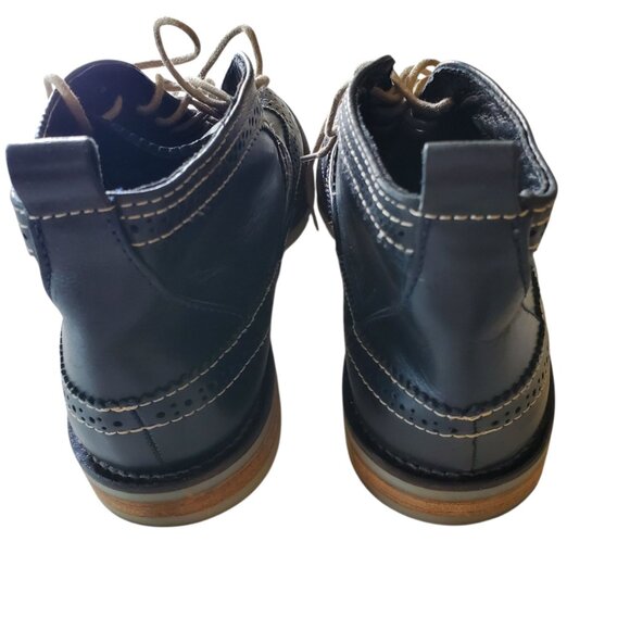 Swear Charlotte 6 made in Portugal Leather Ankle Boot Navy Blue Wing Tip Size 41 - Picture 6 of 11